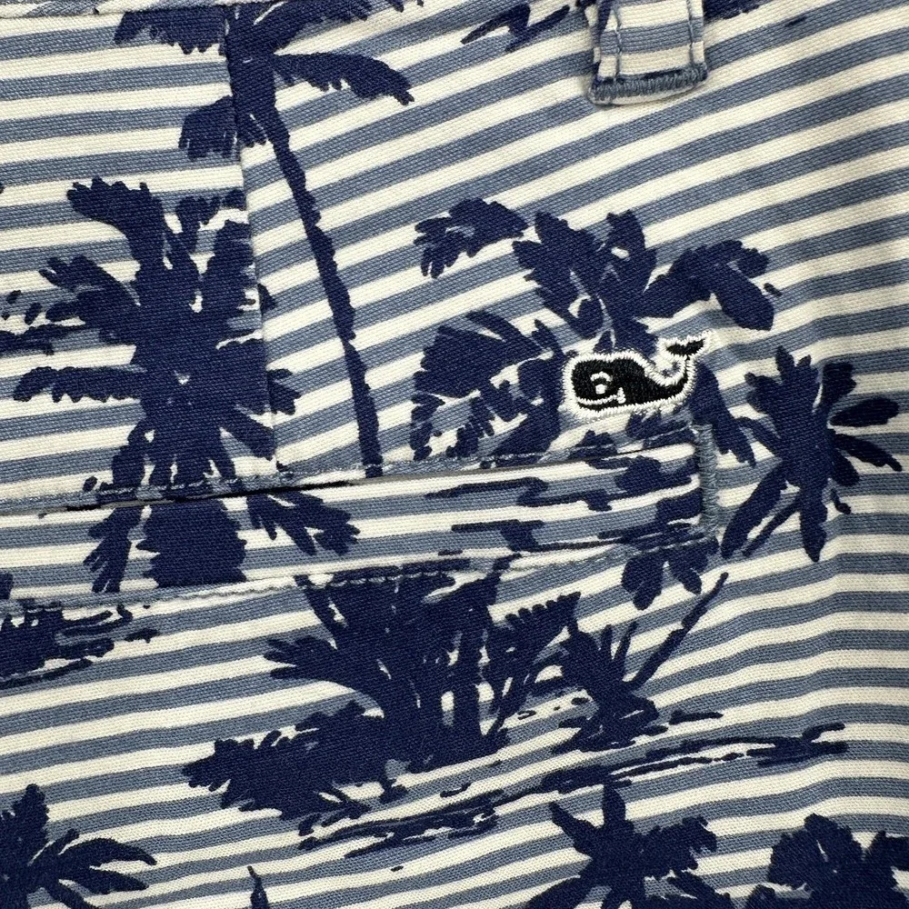 Vineyard Vines Pants Womens 00 Blue White Palm Tree Stripe‎ Sailboat Stretch